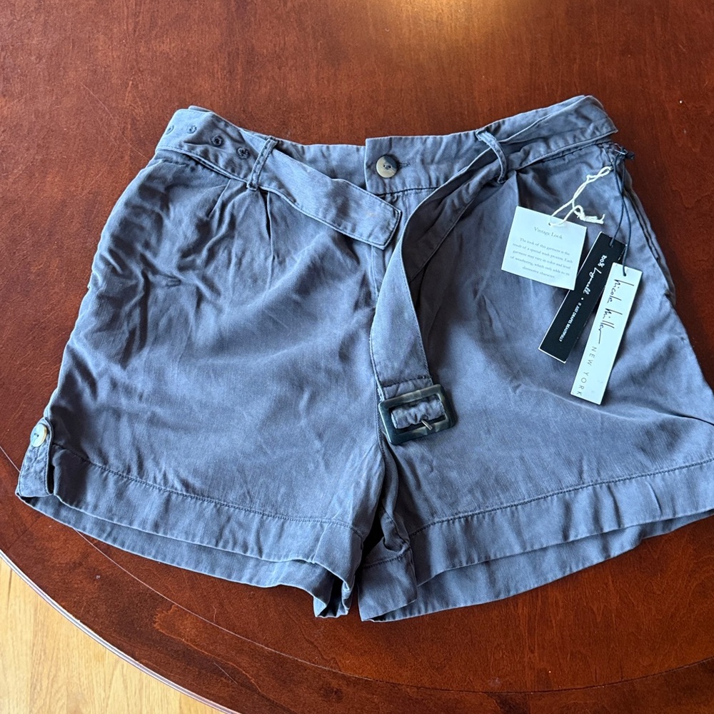 Nicole Miller Charcoal Belted Shorts